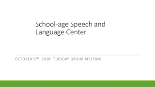 School-age Speech and Language Center