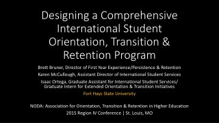 Designing a Comprehensive International Student Orientation, Transition &amp; Retention Program