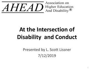 At the Intersection of Disability and Conduct