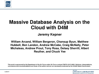 Massive Database Analysis on the Cloud with D4M