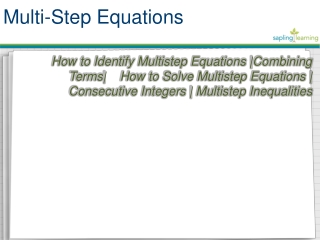 Multi-Step Equations