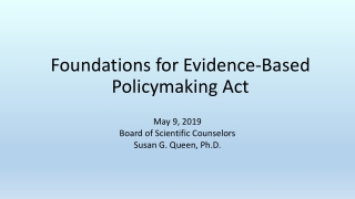 Foundations for Evidence-Based Policymaking Act