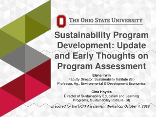 Sustainability Program Development: Update and Early Thoughts on Program Assessment