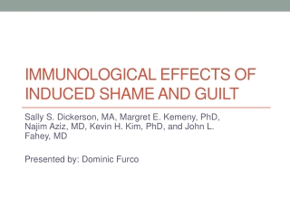 Immunological Effects of Induced Shame and Guilt