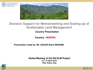 Decision Support for Mainstreaming and Scaling up of Sustainable Land Management