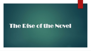 The Rise of the Novel