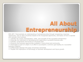 All About Entrepreneurship