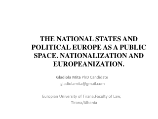 Gladiola Mita PhD Candidate gladiolamita@gmail