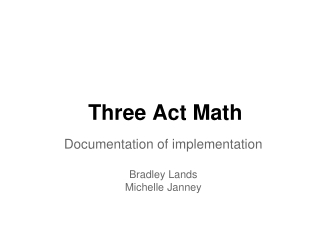 Three Act Math