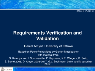 Requirements Verification and Validation