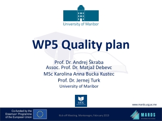 WP5 Quality plan