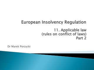 European Insolvency Regulation