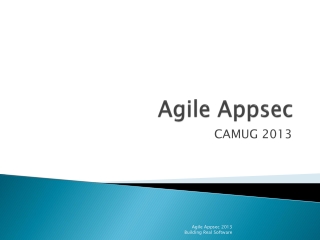 Agile Appsec