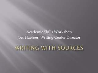 Writing with Sources