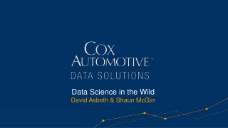 Data Science in the Wild David Asboth &amp; Shaun McGirr