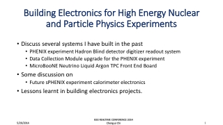 Building Electronics for High Energy Nuclear and Particle Physics Experiments