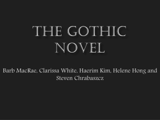 The gothic novel