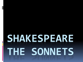 Shakespeare The sonnets