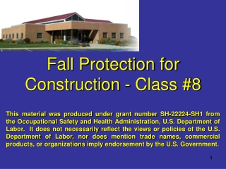 Fall Protection for Construction - Class #8