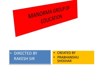 MANORMA GROUP OF EDUCATION