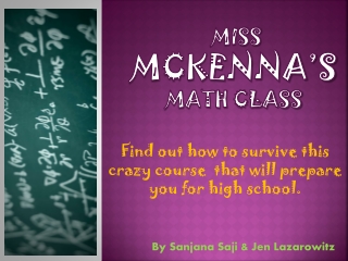 Miss Mckenna’s Math Class