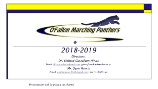 2018-2019 Directors: Dr. Melissa Gustafson-Hinds