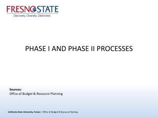 PHASE I AND PHASE II PROCESSES