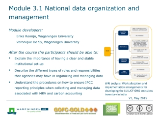 Module 3.1 National data organization and management