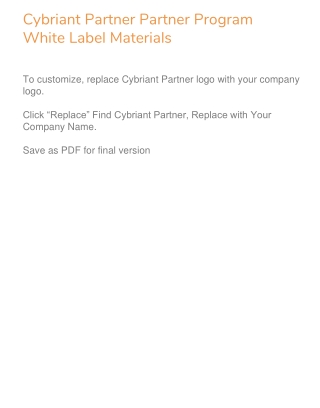 Cybriant Partner Partner Program White Label Materials