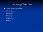 Learning Objectives