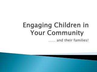 Engaging Children in Your Community