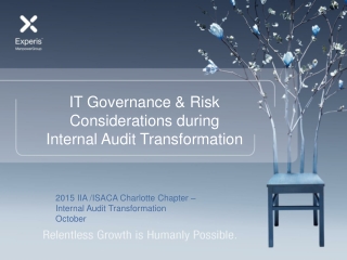 IT Governance &amp; Risk Considerations during Internal Audit Transformation