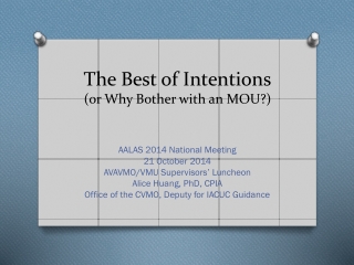 The Best of Intentions (or Why Bother with an MOU?)