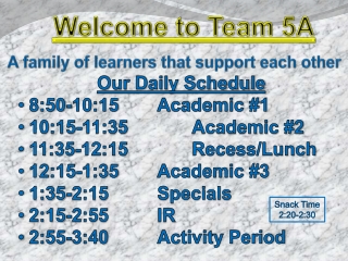 Welcome to Team 5A