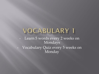 Vocabulary 1