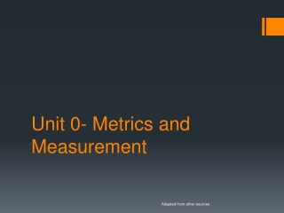 Unit 0- Metrics and Measurement