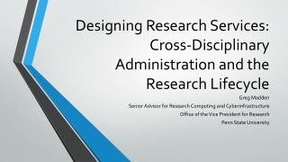 Designing Research Services: Cross-Disciplinary Administration and the Research Lifecycle