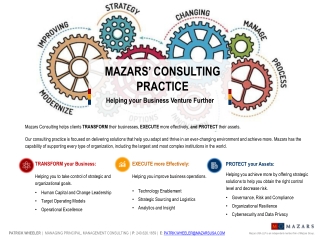 MAZARS’ CONSULTING PRACTICE