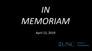IN MEMORIAM April 12, 2019