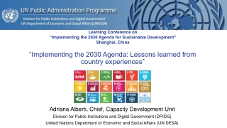 “Implementing the 2030 Agenda: Lessons learned from country experiences”