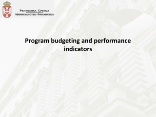 Program budgeting and performance indicators