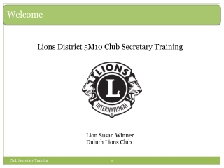 Lions District 5M10 Club Secretary Training