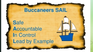 Buccaneers SAIL S afe A ccountable I n Control L ead by Example