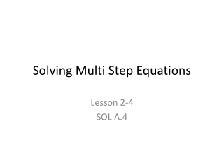 Solving Multi Step Equations