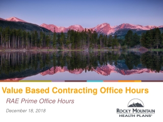 Value Based Contracting Office Hours