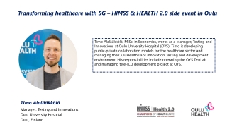 Transforming healthcare with 5G – HIMSS &amp; HEALTH 2.0 side event in Oulu