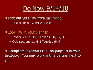 Do Now 9/14/18