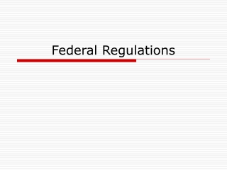 Federal Regulations