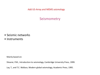 Seismometry