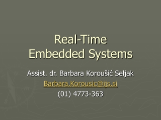 Real-Time Embedded Systems